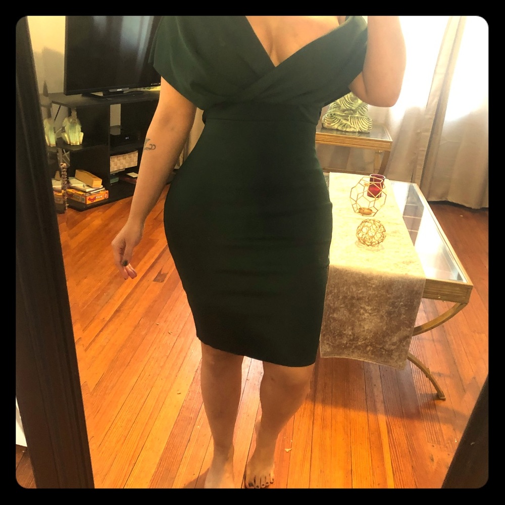Green midi dress